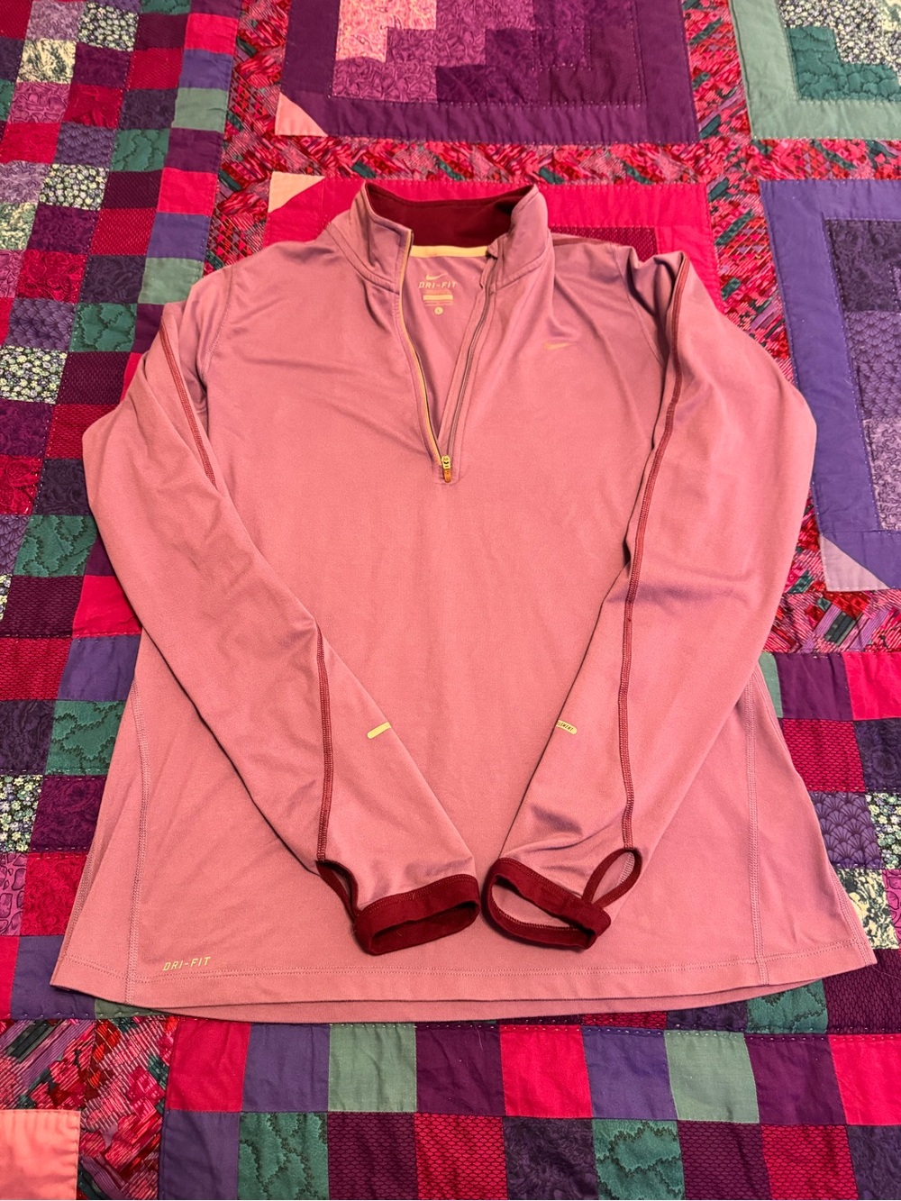 Nike Dri-FIT Women's Long-Sleeve 1/4 Zip Pullover - PURPLE